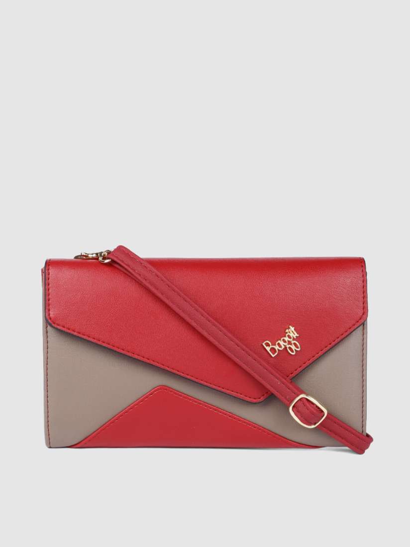 Buy Baggit Women Red Taupe Colourblocked Envelope Wallet Wallets for Women 14059618 Myntra