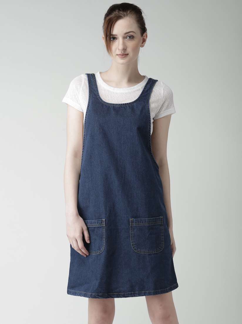 Denim one piece myntra online