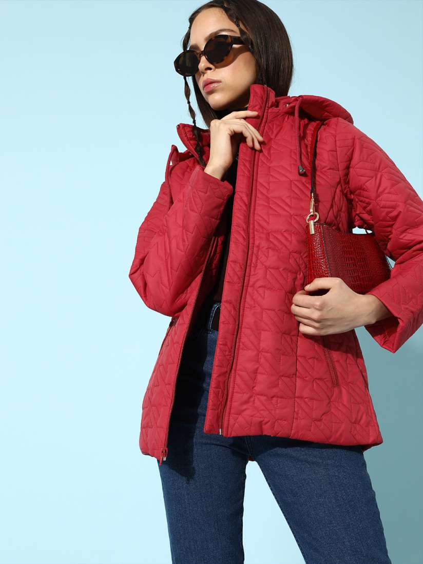 Buy DressBerry Women Gorgeous Red Solid Comfort Quilt Jacket Jackets for Women 14070214 Myntra