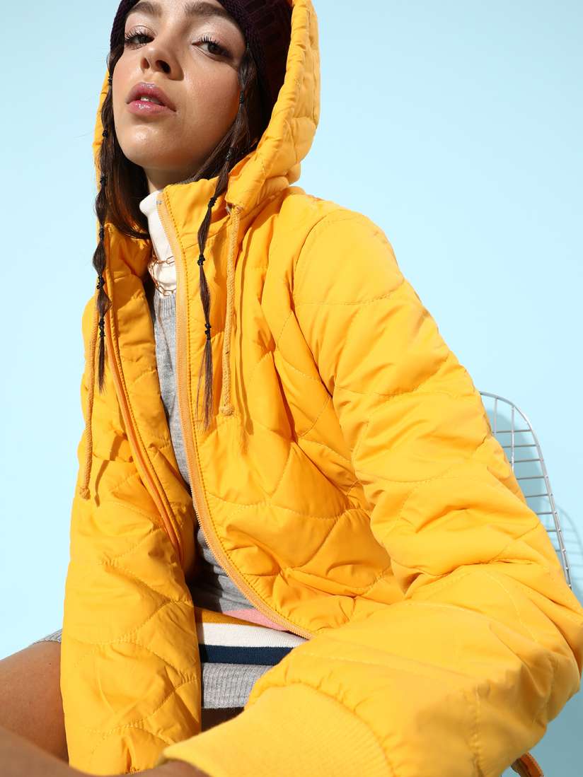 Buy DressBerry Women Yellow Solid Padded Jacket Jackets for Women 14070262 Myntra