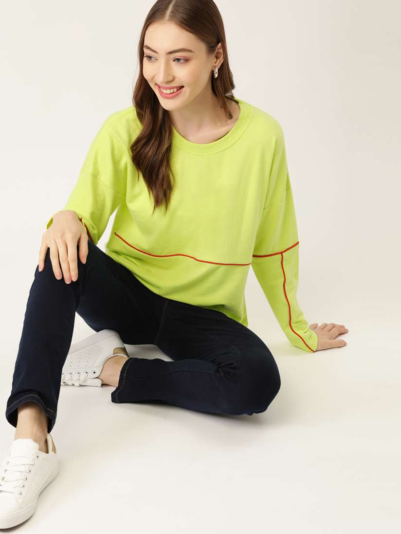Lime green sweatshirt womens sales