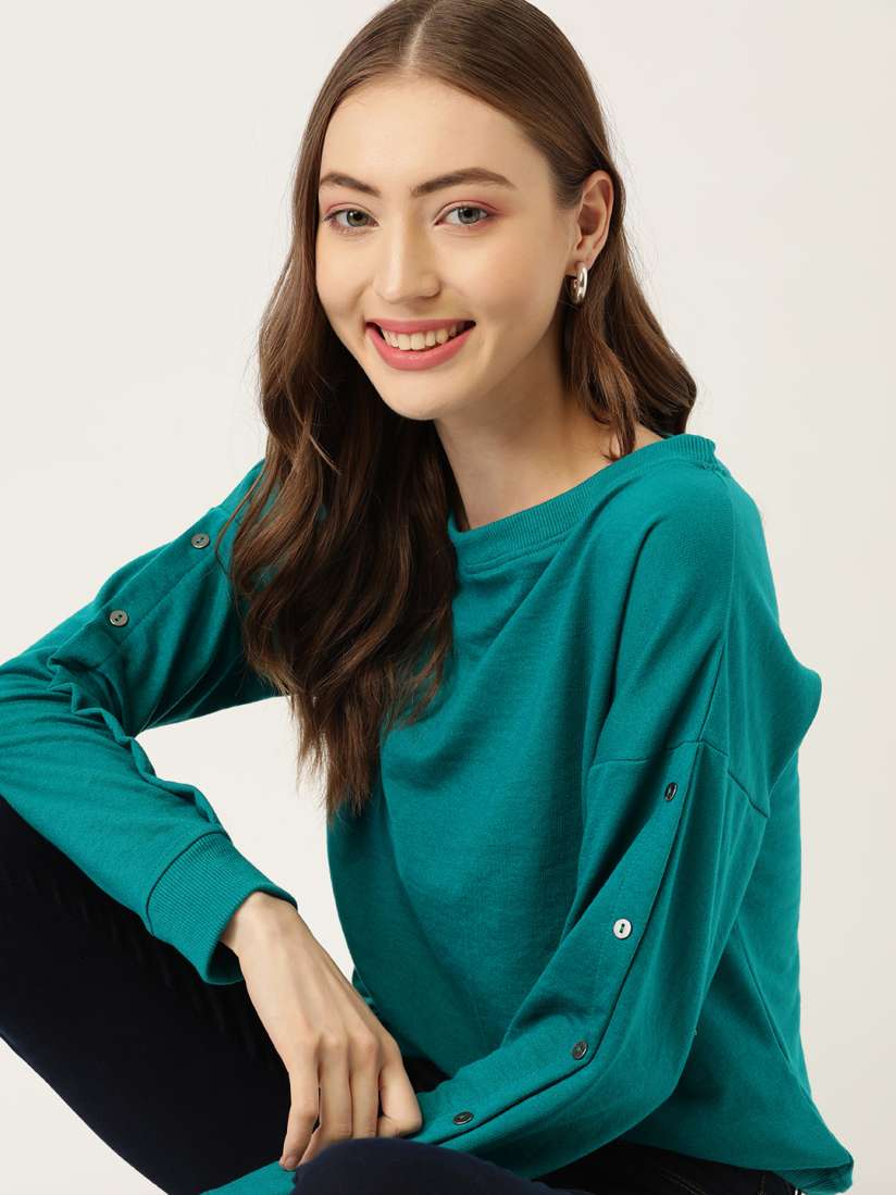 Sweatshirt for womens online myntra best sale