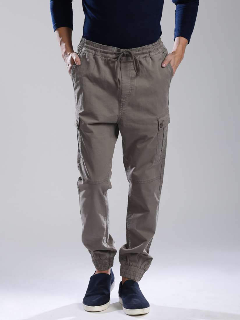 Buy HRX by Hrithik Roshan Men Grey Solid Regular Cargo Trousers Trousers for Men 1408834 Myntra