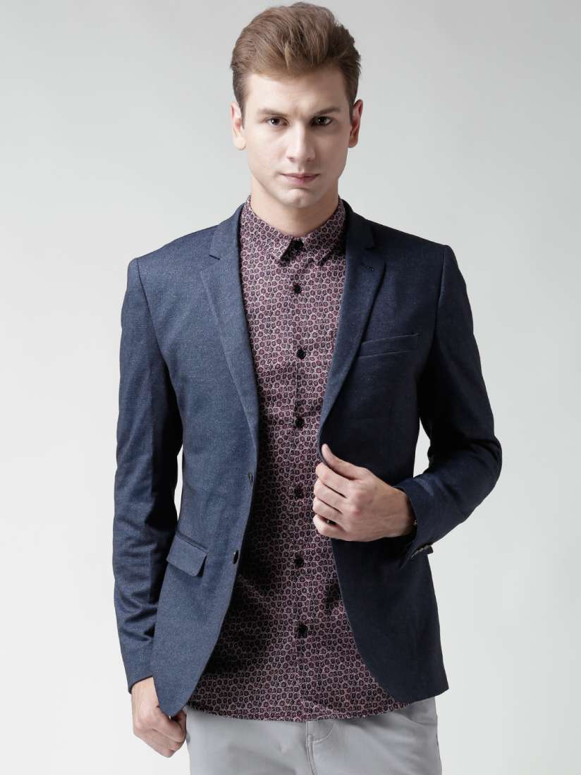 Buy New Look Navy Single Breasted Tailored Fit Casual Blazer Blazers for Men 1409053 Myntra
