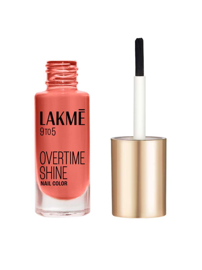 Lakme 9 to 5 nail polish coral glow top