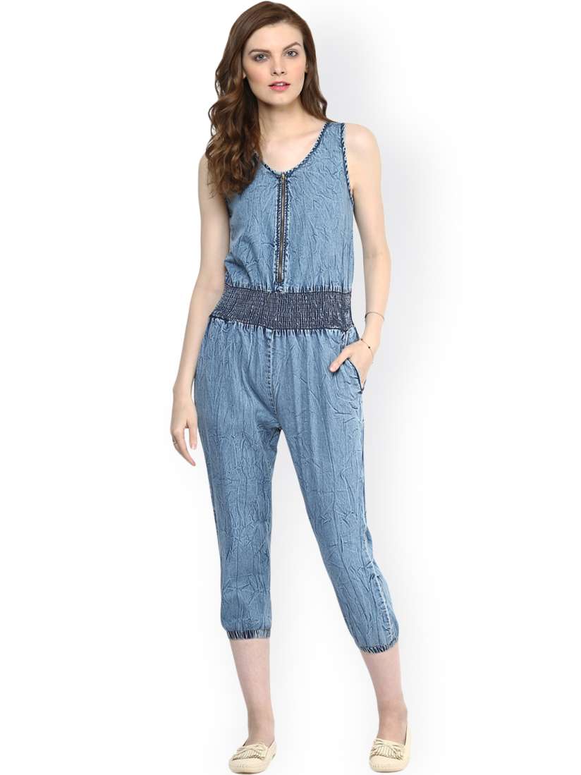Buy StyleStone Blue Denim Jumpsuit Jumpsuit for Women 1410667 Myntra