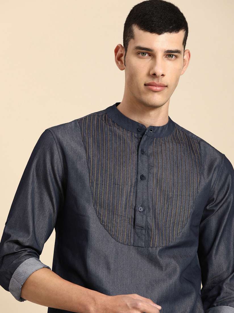 Striped straight kurta discount