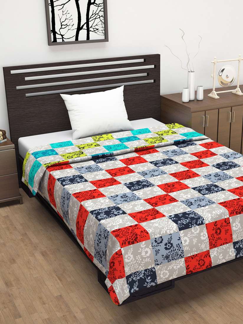 Buy Divine Casa Navy Blue Yellow Floral AC Room 110 GSM Single Bed Dohar Blankets Quilts and Dohars for Unisex 14125900 Myntra