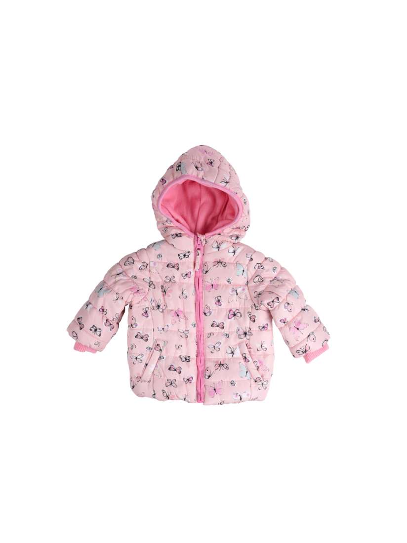 Buy mothercare Girls Pink Printed Hooded Jacket Jackets for Girls 1413075 Myntra