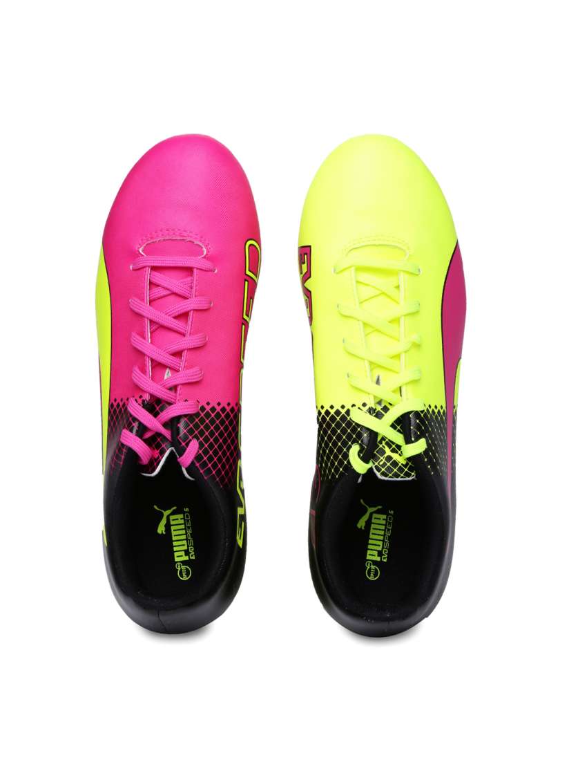 Puma pink fluorescent green shoes deals