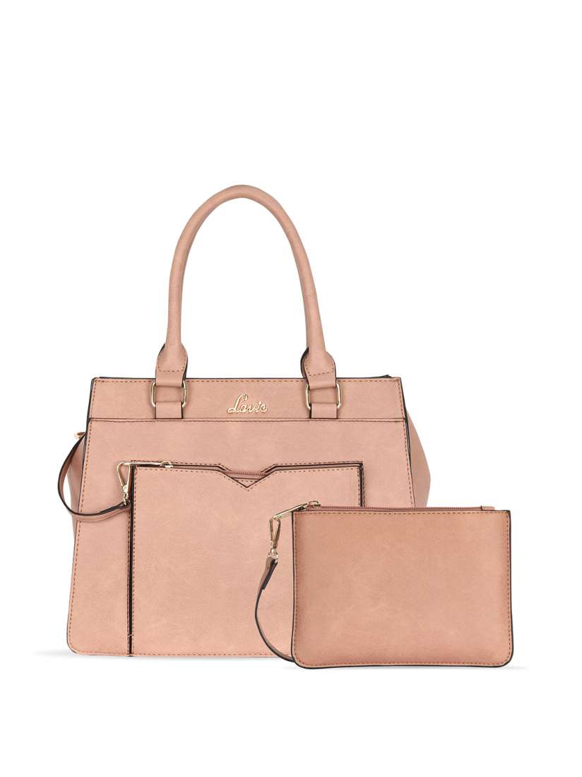 Buy Lavie Women Peach Coloured Structured Handheld Bag with Pouch Detachable Sling Strap Handbags for Women 14149228 Myntra