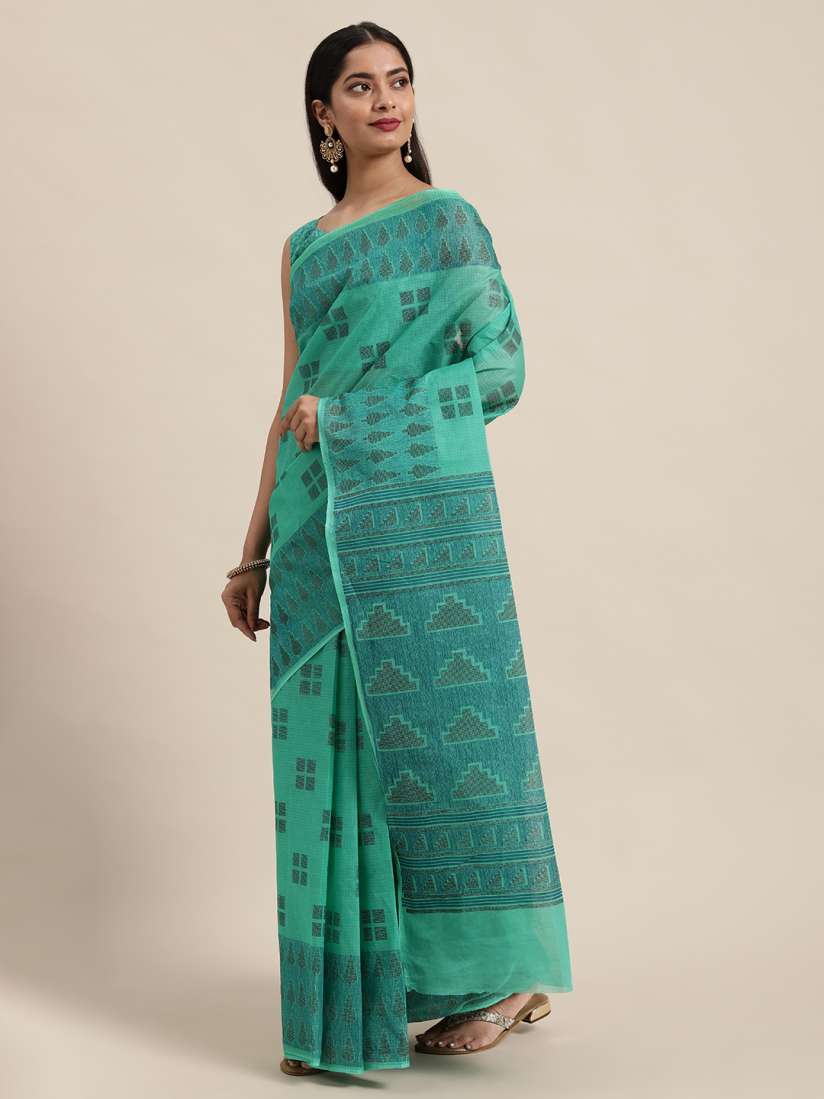 Myntra green saree top
