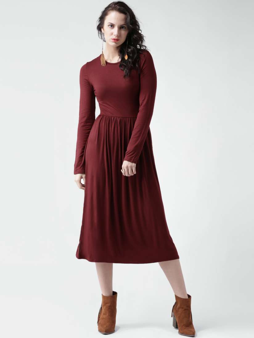 Boohoo maroon dress deals