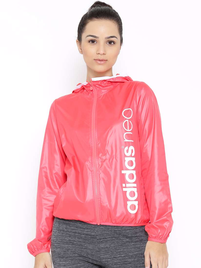 Buy ADIDAS NEO Coral Pink Polyester Hooded CE WBRK Windcheater Jacket Jackets for Women 1416021 Myntra