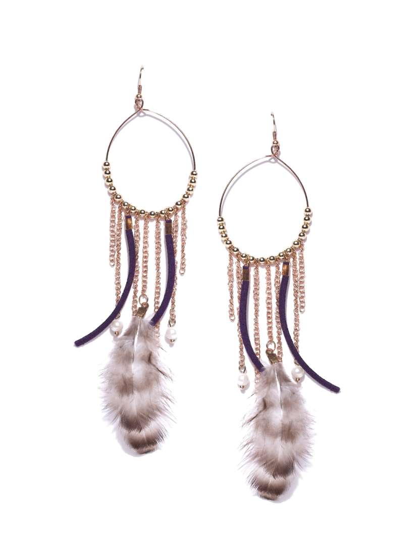 Feather earrings myntra sales