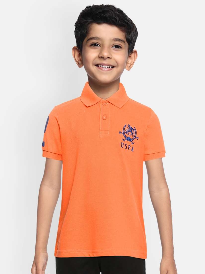 Buy U.S. Polo Assn. Kids Boys Coral Pure Cotton Polo Collar Pure Cotton T shirt Tshirts for Boys 14171258 Myntra
