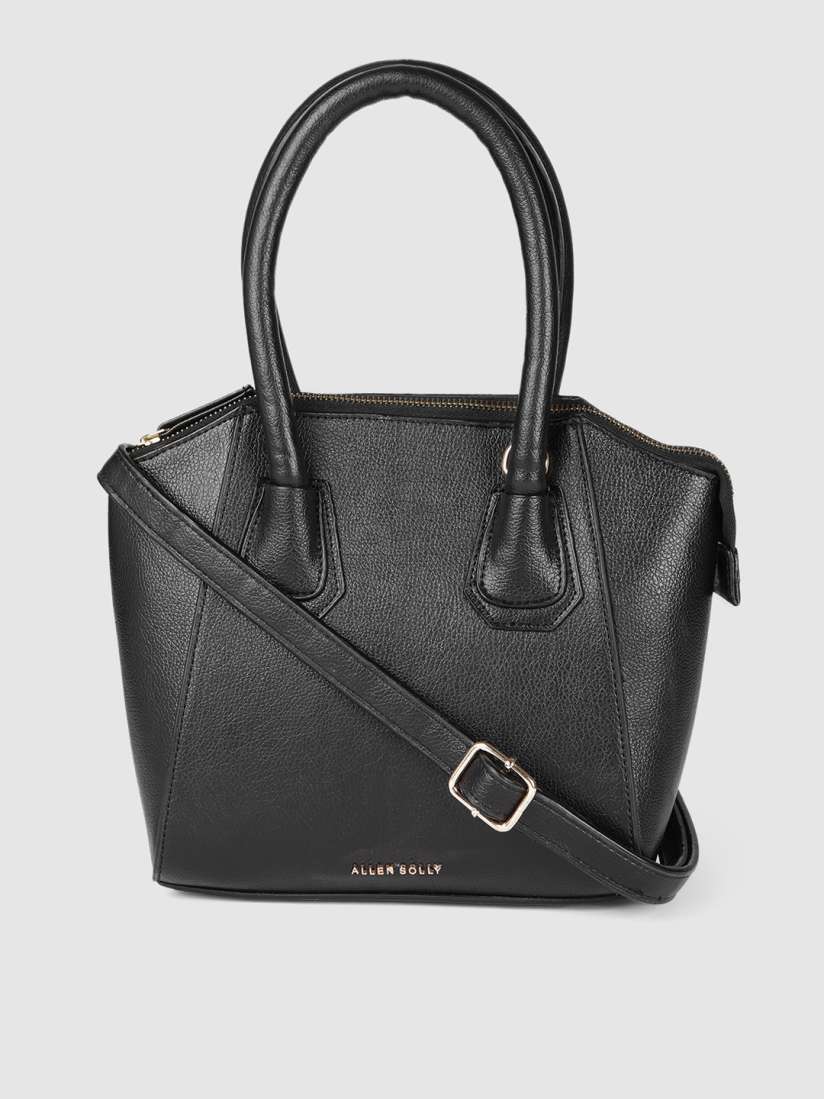 Buy Allen Solly Black Solid PU Regular Structured Handheld Bag Handbags for Women 14174252 Myntra