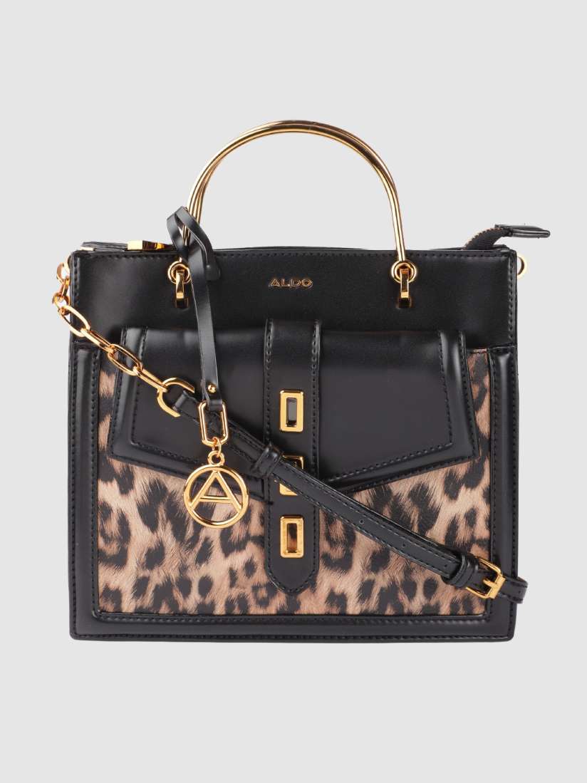 Buy ALDO Black Beige Leopard Printed Handheld Bag Handbags for Women 14175054 Myntra