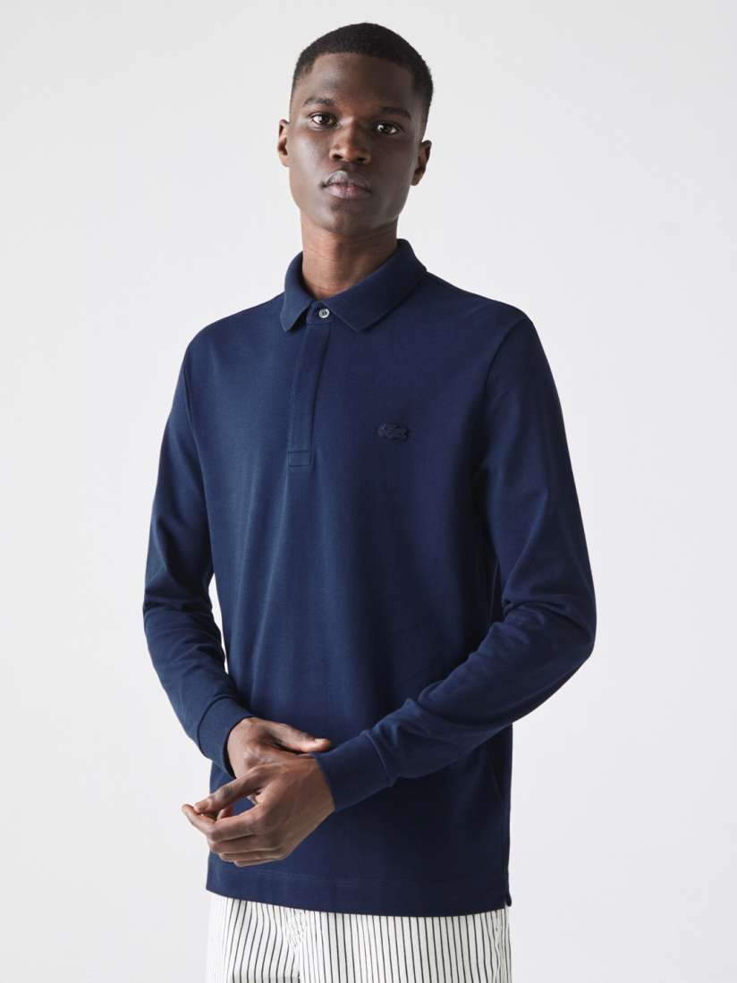 Buy Lacoste Men Navy Blue Solid Polo Collar T shirt Tshirts for Men 14181160 Myntra