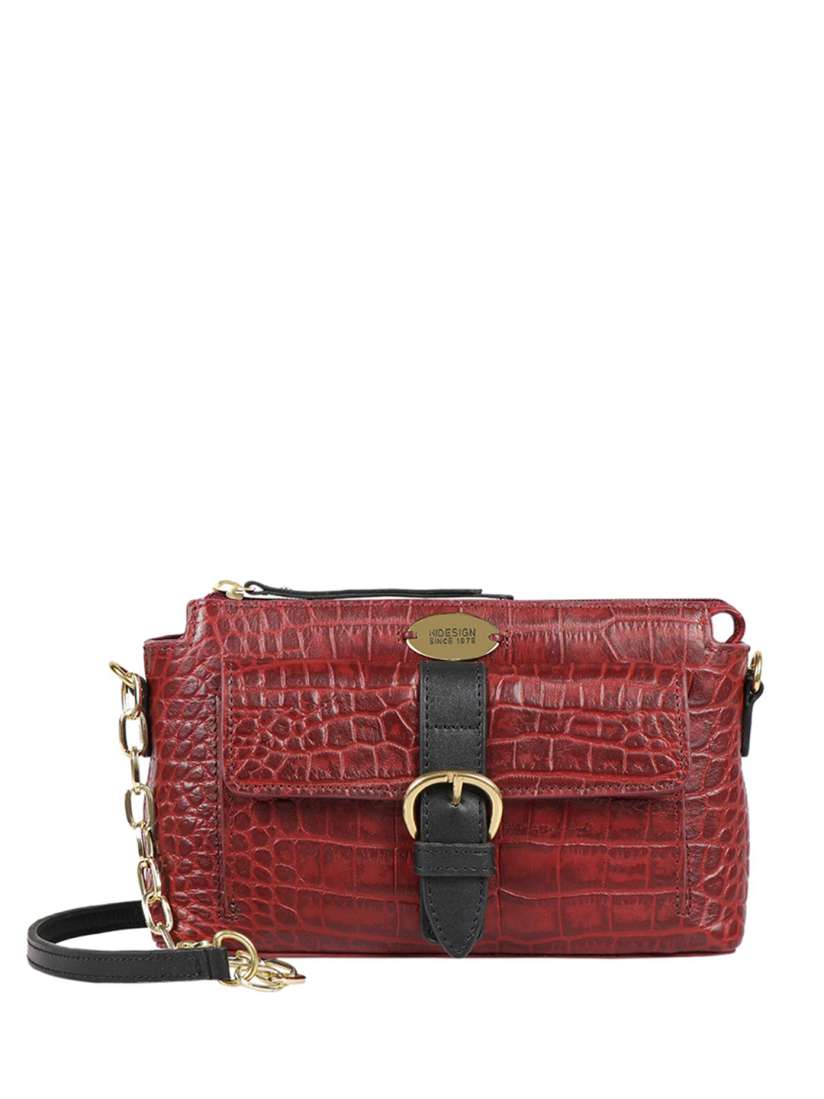 Buy Hidesign Red Textured Leather Sling Bag Handbags for Women 14181744 Myntra