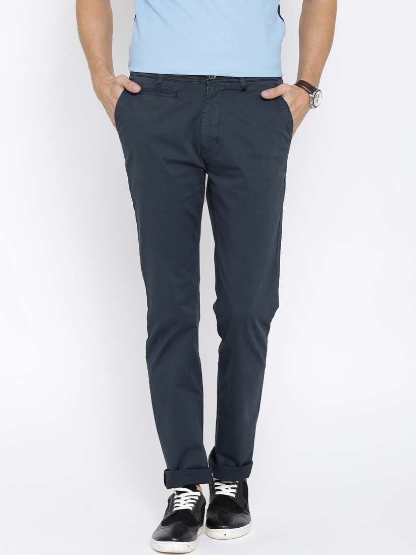Buy Fort Collins Navy Casual Trousers Trousers for Men 1420396 Myntra