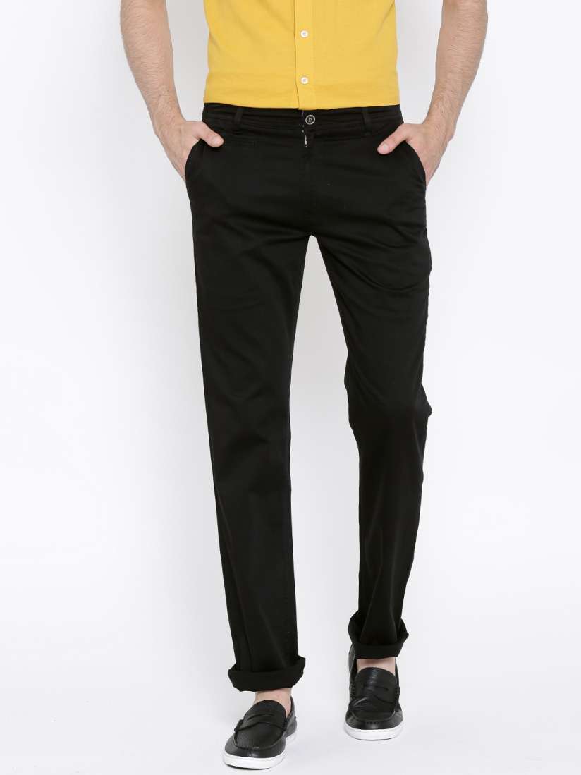 Buy Fort Collins Black Casual Trousers Trousers for Men 1420408 Myntra