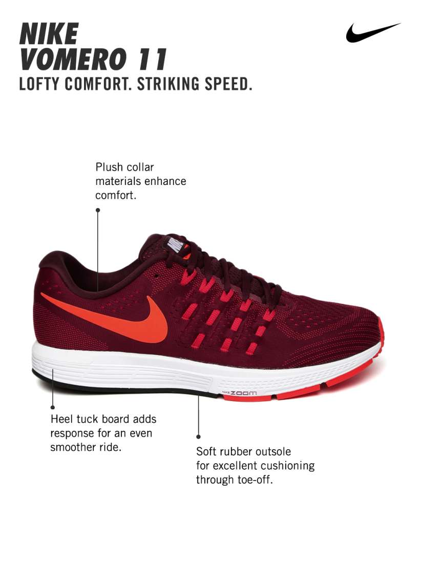 Buy Nike Men Maroon Air Zoom Vomero Running Shoes Sports Shoes for Men 1420940 Myntra