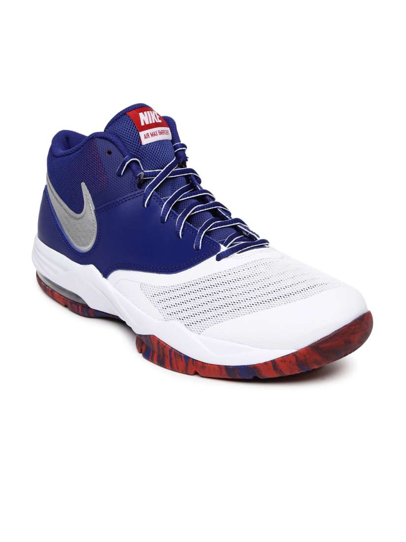 Buy Nike Men White Blue Air Max Emergent Basketball Shoes Sports Shoes for Men 1420943 Myntra