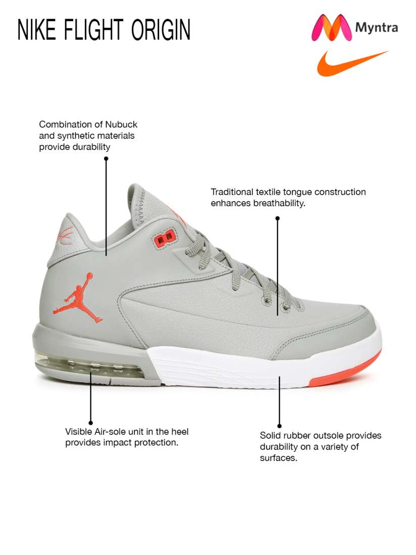 Buy buying Nike Men Grey Jordan Flight