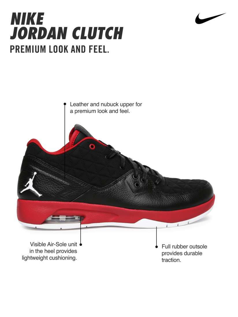 Buy Nike Men Black Jordan Clutch Leather Basketball Shoes Sports Shoes for Men 1421046 Myntra