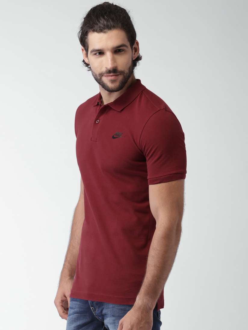 Buy Nike Maroon AS GS SLIM Polo Pure Cotton T shirt Tshirts for Men 1421070 Myntra