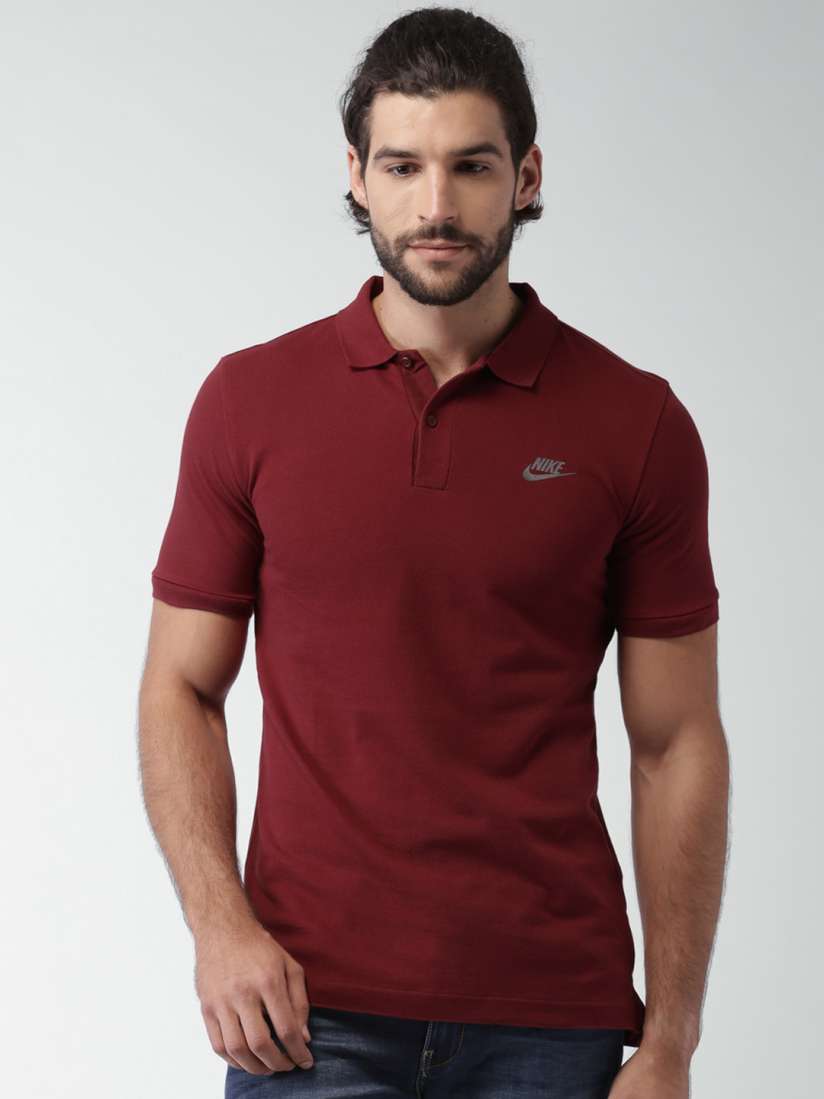 Buy Nike Maroon AS GS SLIM Polo Pure Cotton T shirt Tshirts for Men 1421070 Myntra