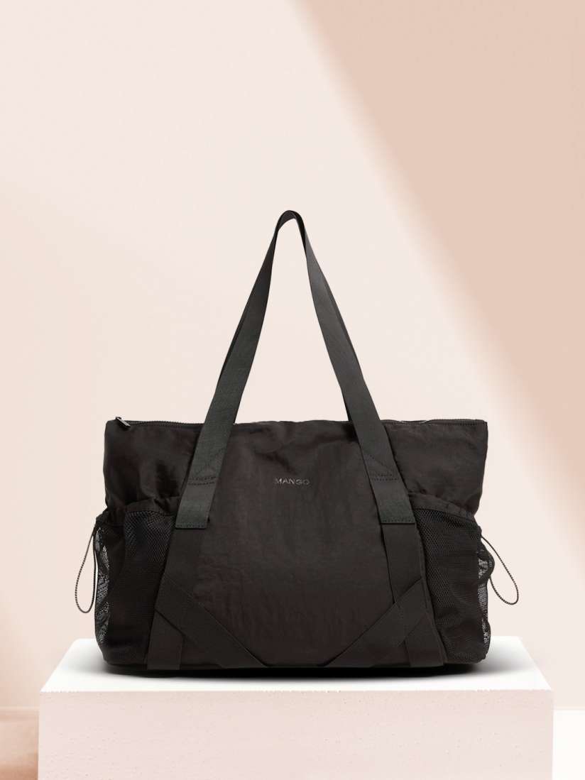 Black tote bag mango on sale