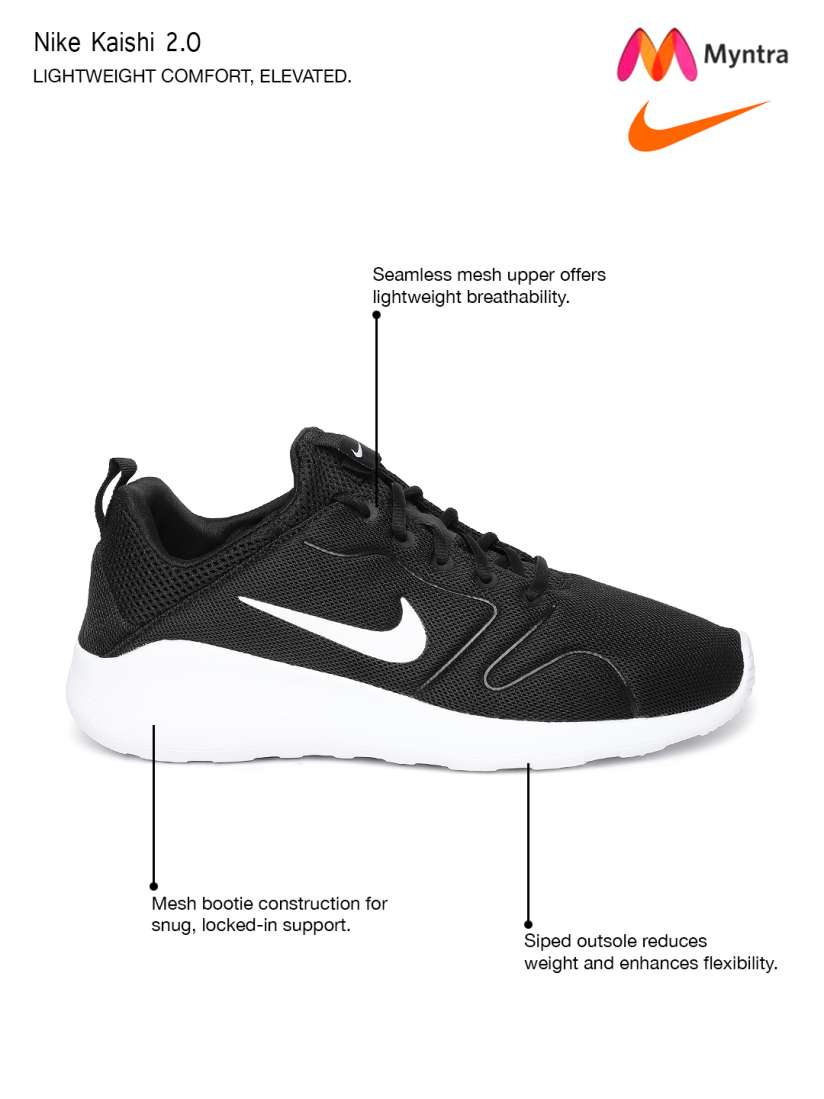 Buy Nike Men Black Kaishi 2.0 Sneakers Casual Shoes for Men 1421265 Myntra