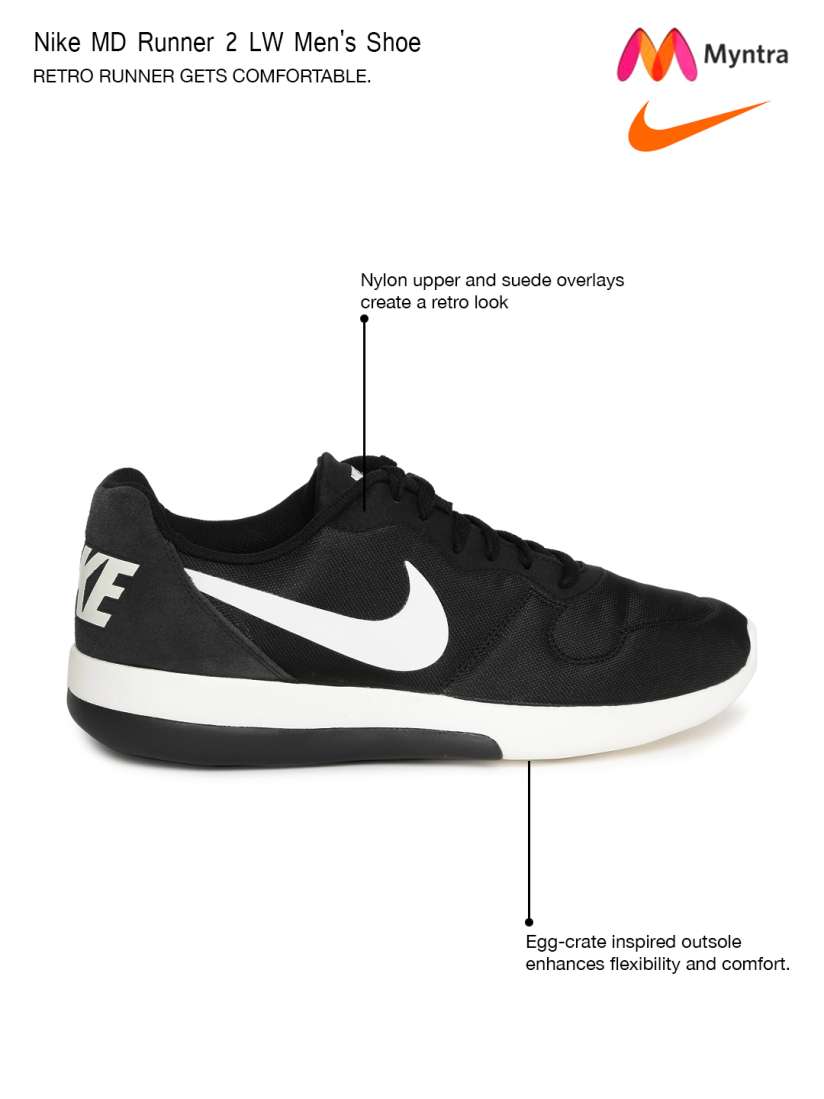 Buy Nike Men Black MD Runner 2 LW Casual Shoes Casual Shoes for Men 1421302 Myntra