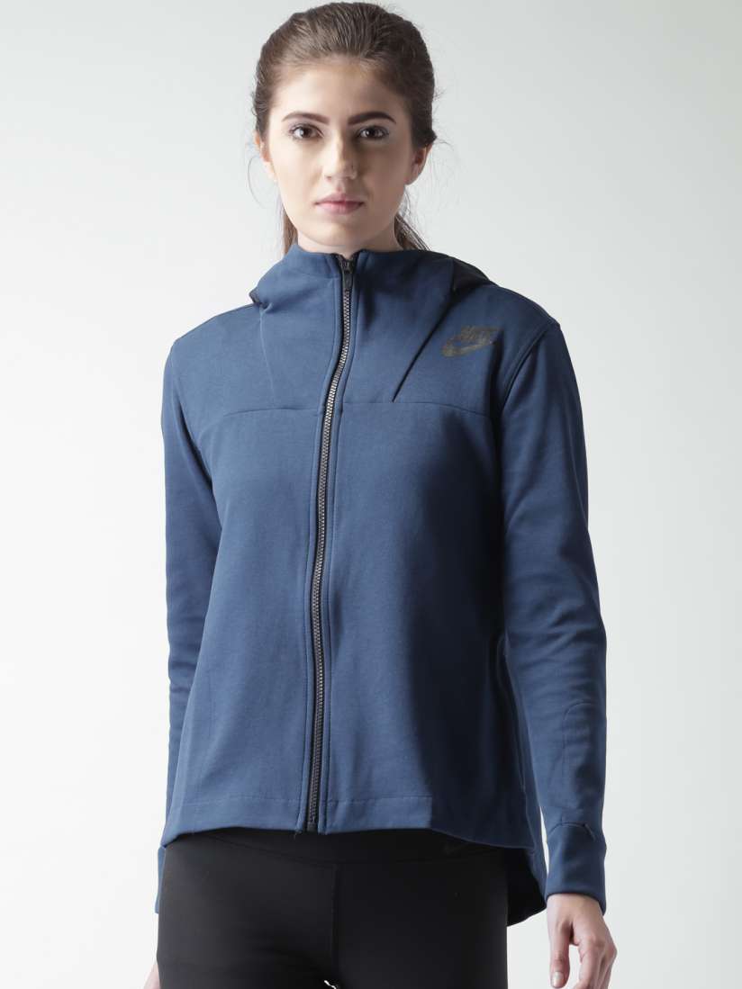 Buy Nike Navy NSW AV15 FLC Hooded Jacket Jackets for Women 1421391 Myntra