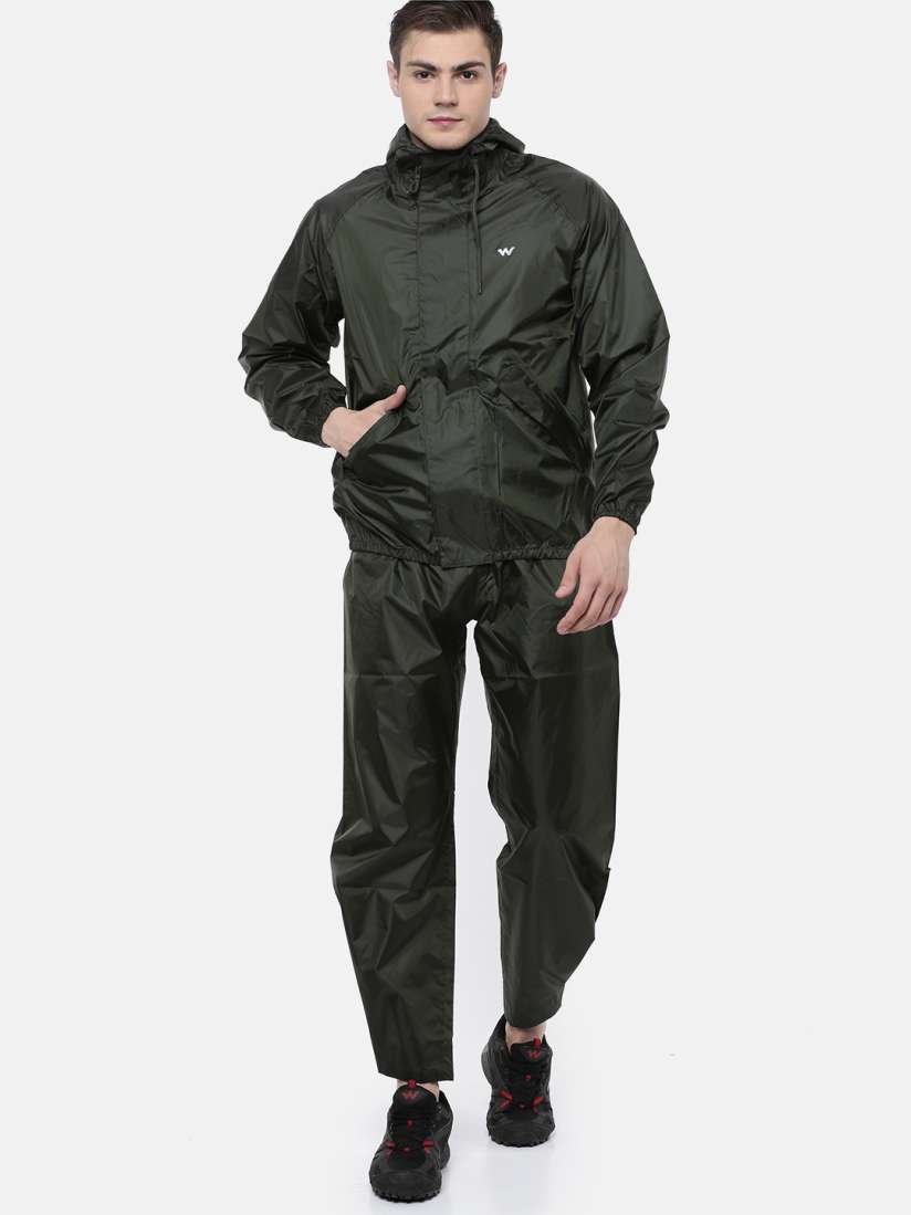 Buy Wildcraft Men Olive Green Solid HypaDry Hooded Rain Suit Rain Suit for Unisex 14218872 Myntra