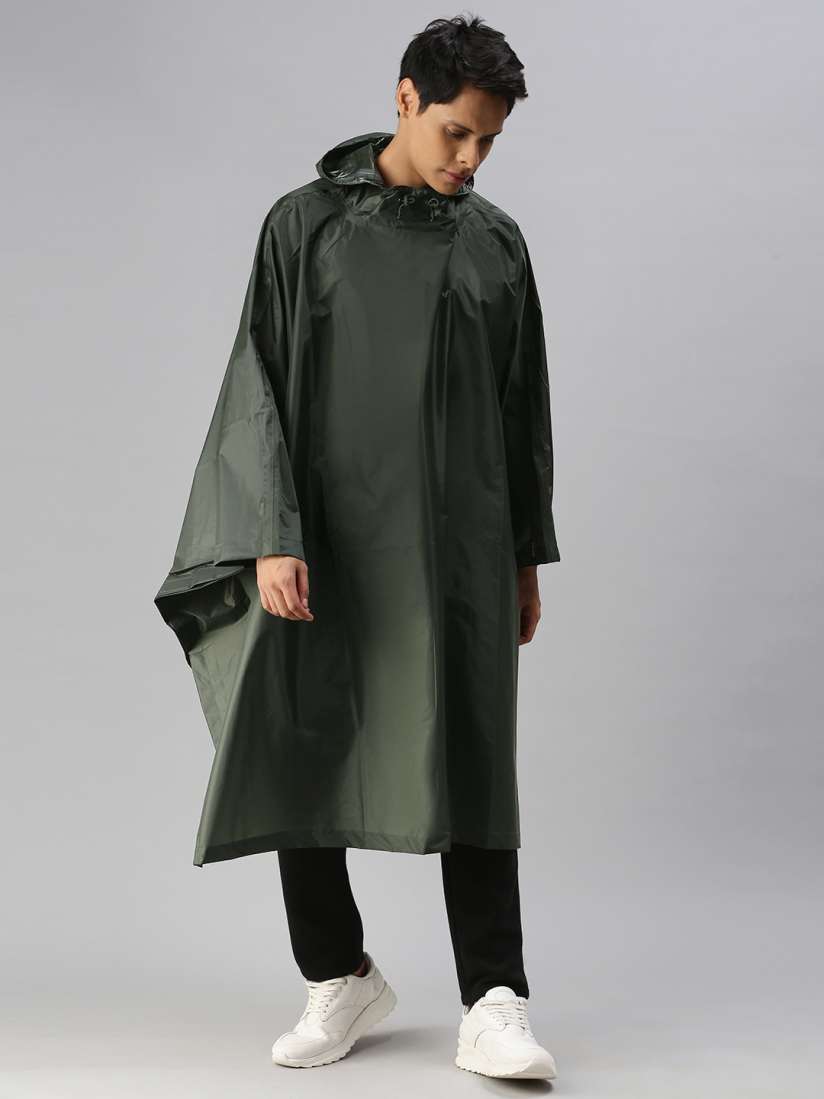 Buy Wildcraft Men Olive Green Solid Hooded HypaDry Rain Poncho Rain Jacket for Unisex 14219008 Myntra