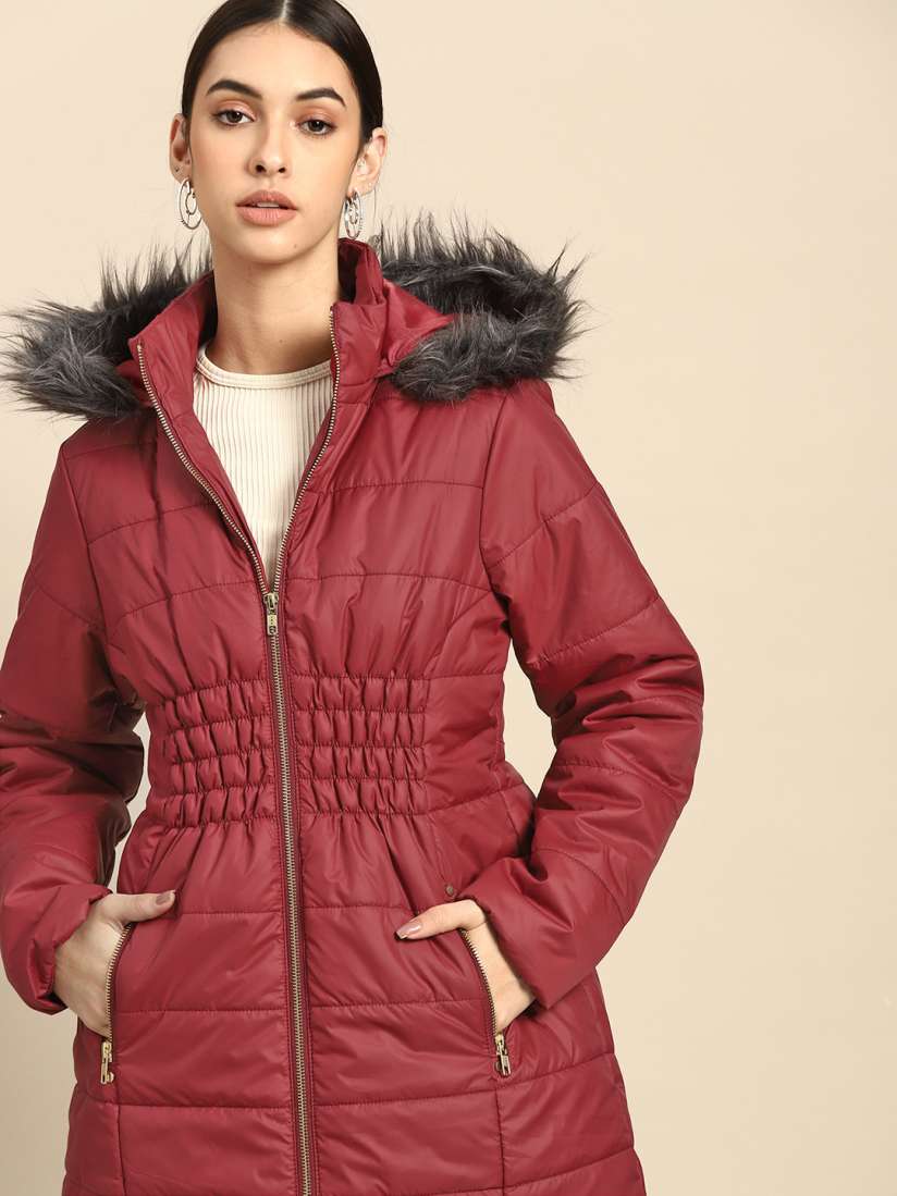 Maroon parka womens outlet