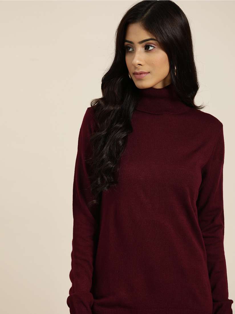 Burgundy pullover sweater women's clearance