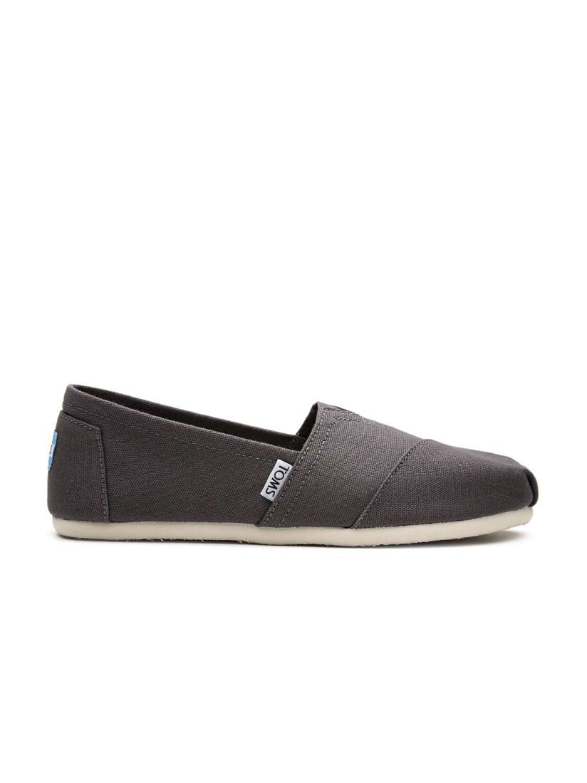 Toms black canvas slip ons on sale