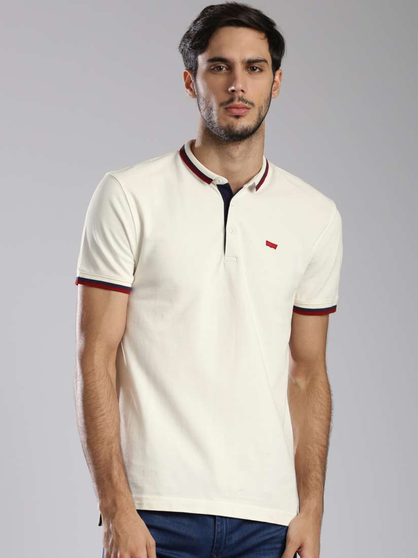 Buy Levis Off White Polo Pure Cotton T shirt Tshirts for Men 1424149 Myntra
