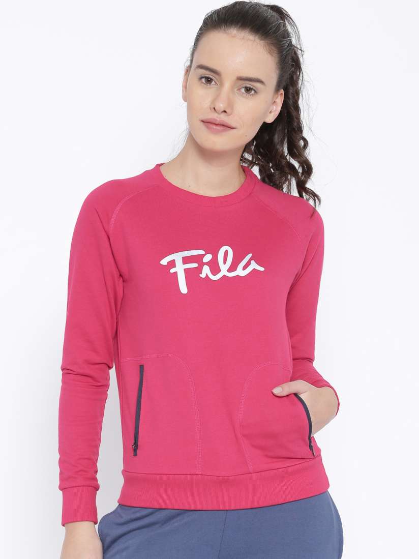 Pink fila sweatshirt hotsell