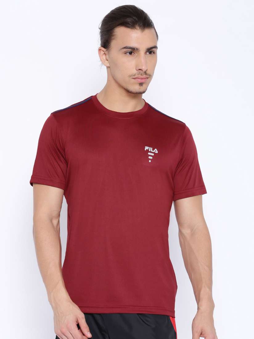 Buy FILA Maroon Polyester T shirt Tshirts for Men 1426972 Myntra
