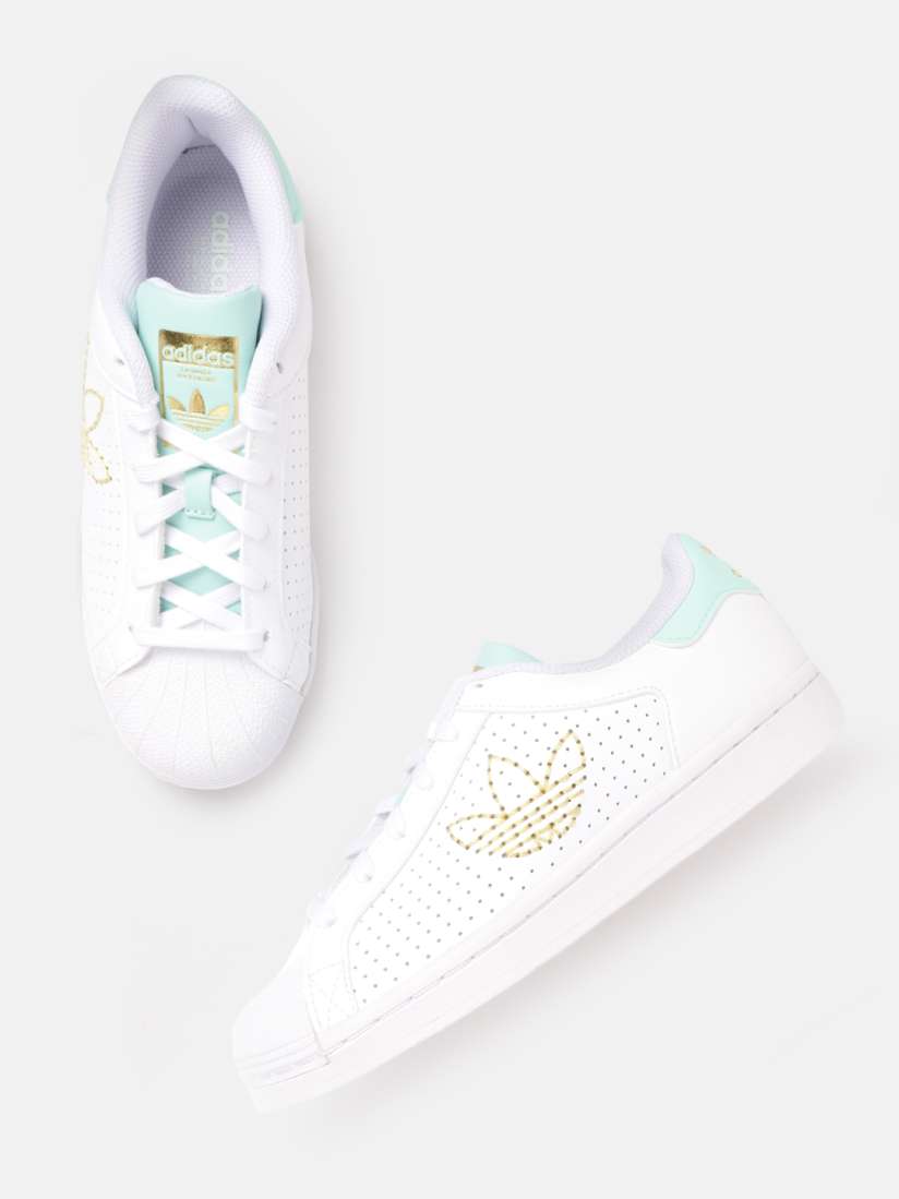 Buy ADIDAS Originals Women White Green Leather Superstar Bold Sneaker with Perforations Casual Shoes for Women 14270536 Myntra
