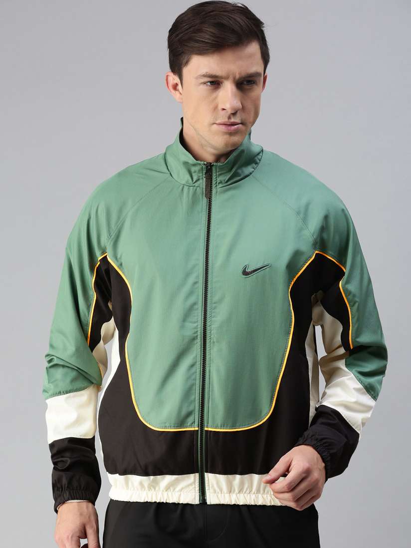 Buy Nike Men Green Black Black Colourblocked THROWBACK Basketball Jacket Jackets for Men 14274380 Myntra