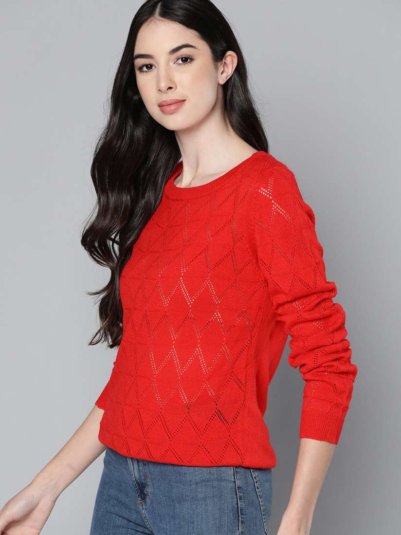 Buy Harvard Women Red Pullover Sweaters for Women 14279366 Myntra