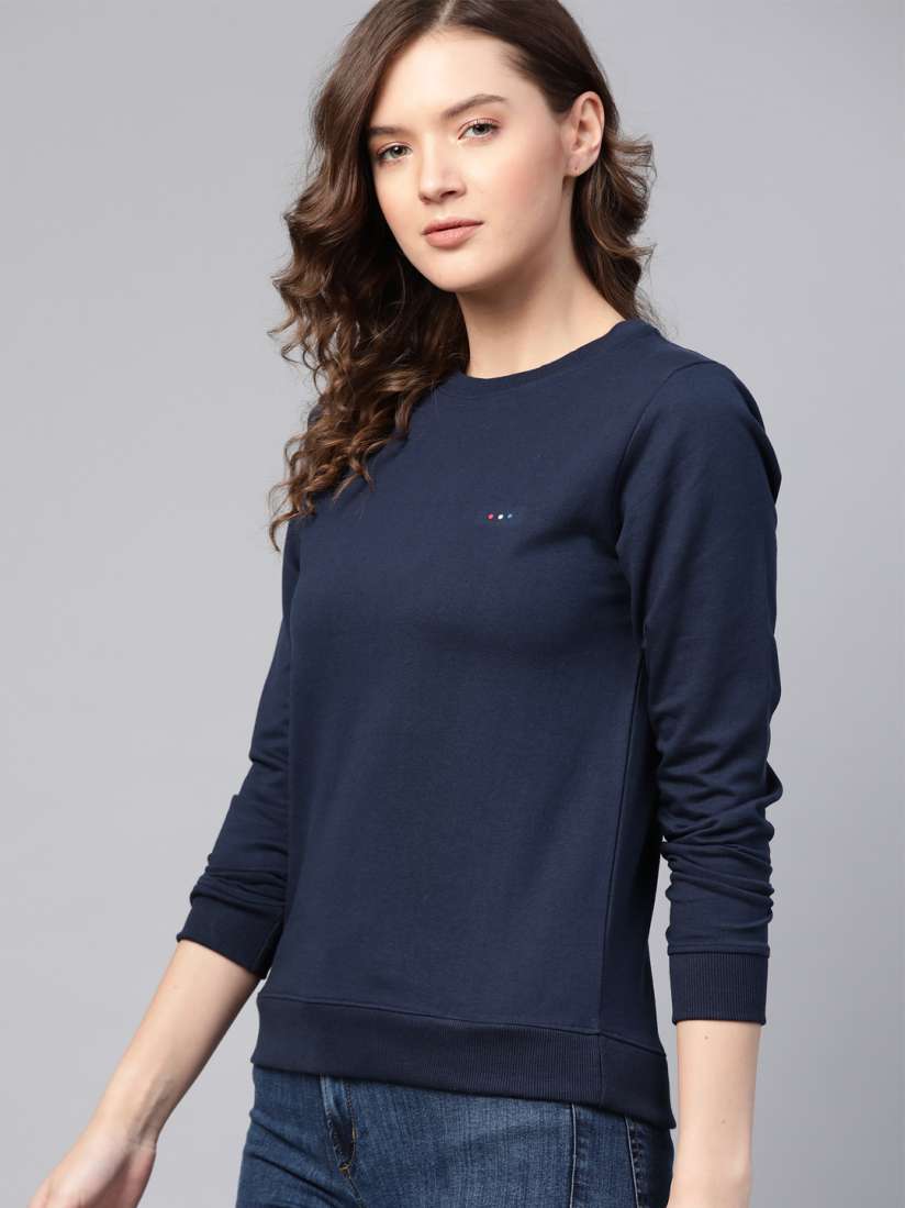 Buy Harvard Women Navy Blue Solid Sweatshirt Sweatshirts for Women 14280128 Myntra