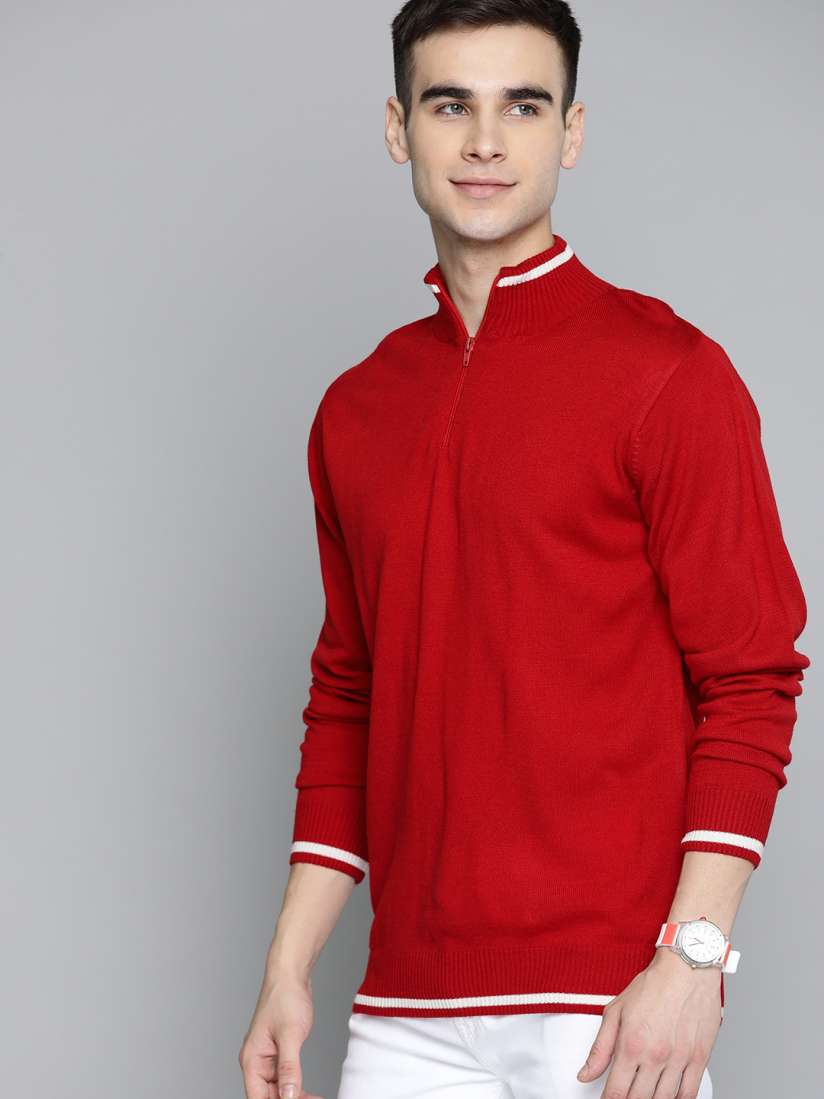 Buy Harvard Men Red Solid Pullover Sweater Sweaters for Men 14280336 Myntra