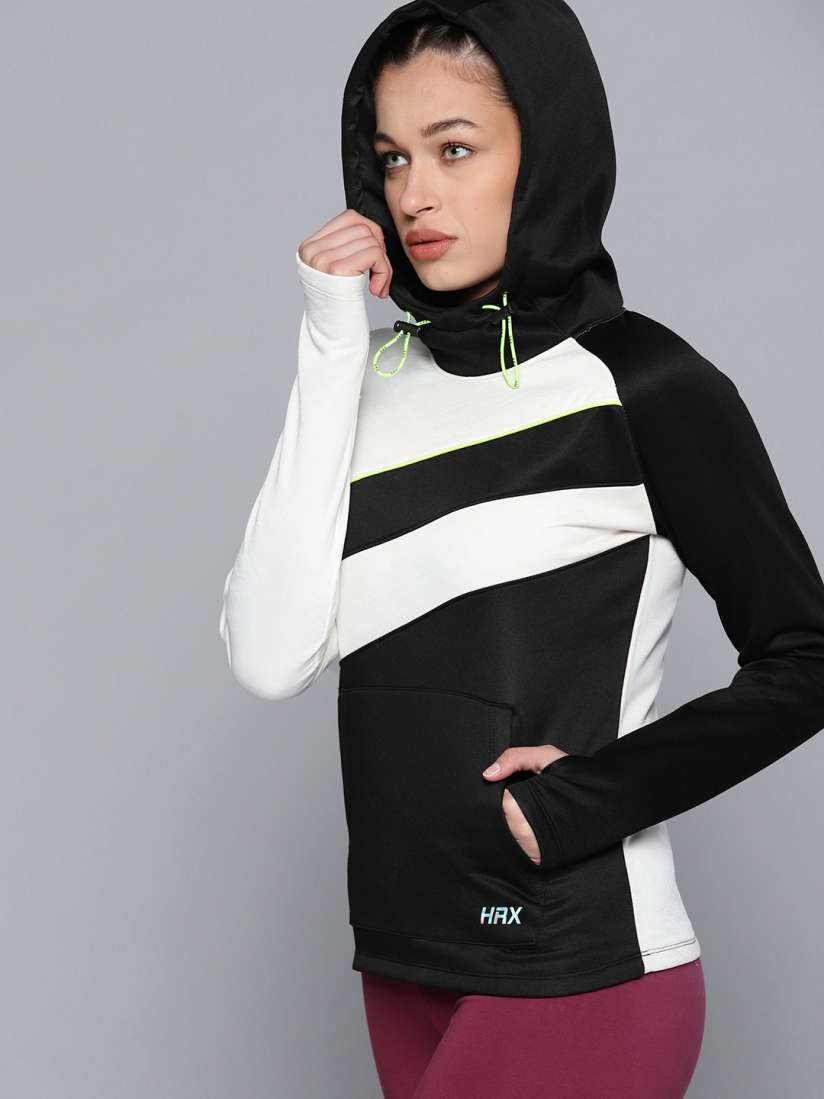 Buy HRX By Hrithik Roshan Running Women Jet Black Rapid Dry Colourblock Sweatshirts Sweatshirts for Women 14280912 Myntra